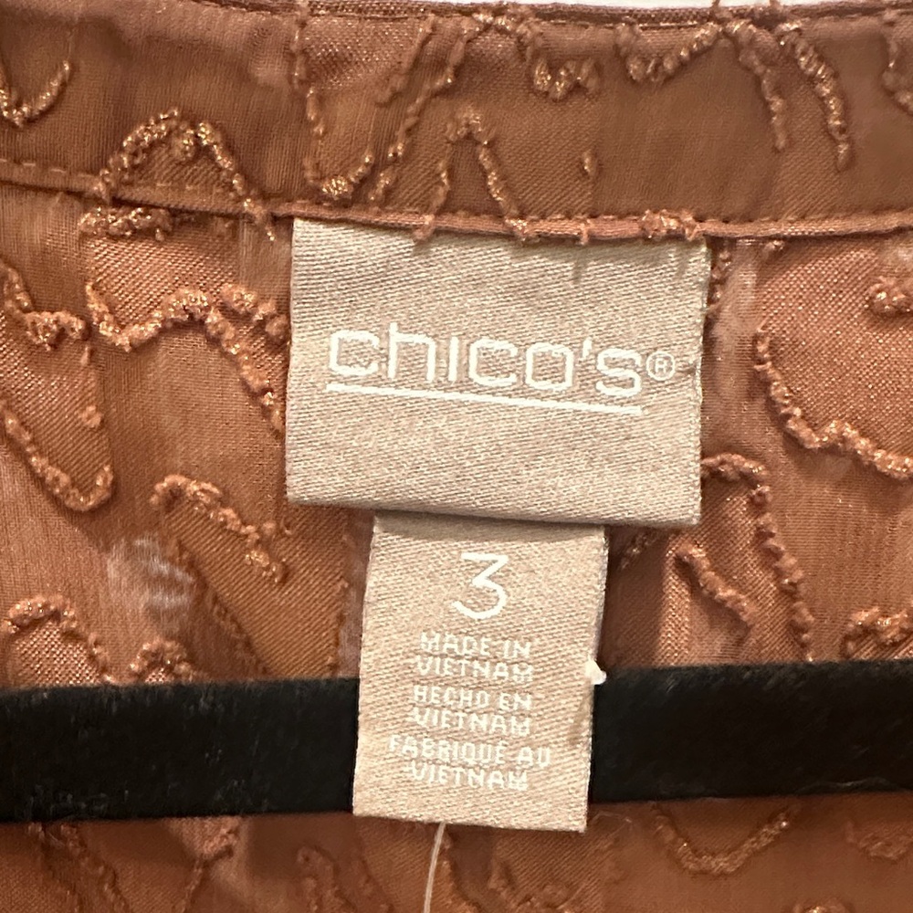 Chico's Rust Textured Blouse - Picture 2 of 4